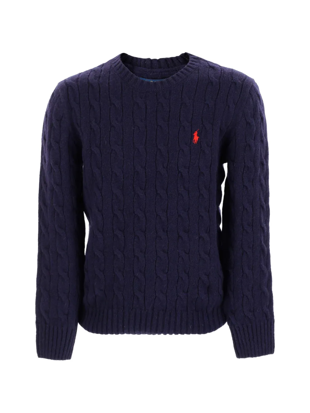 POLO RALPH LAUREN KIDS cable-knit logo-embroidered sweater - Blu