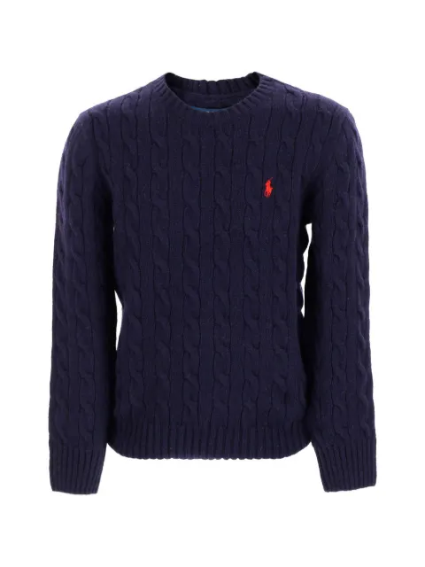 POLO RALPH LAUREN KIDS cable-knit logo-embroidered sweater