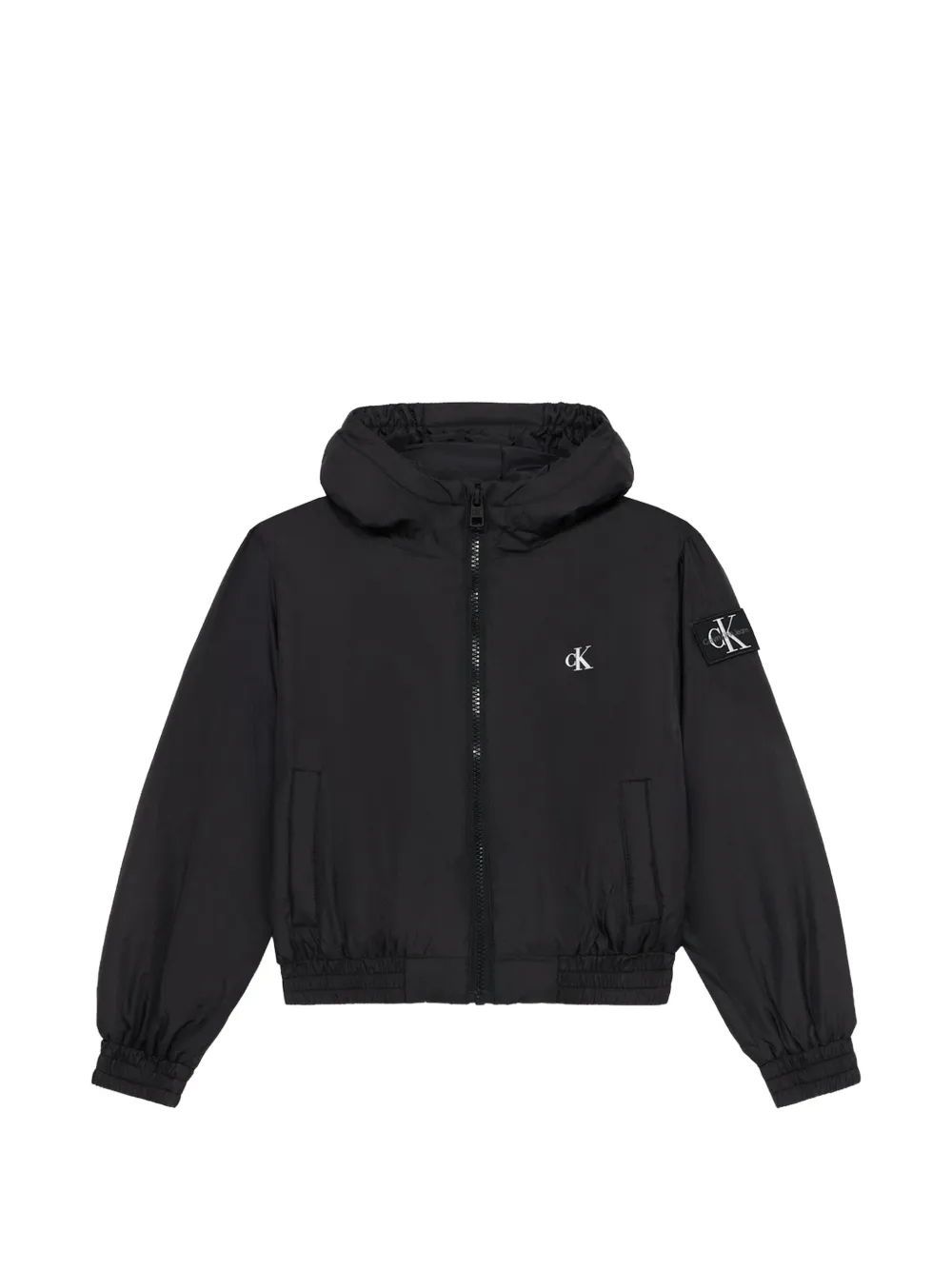 Calvin Klein Kids Piumino con cappuccio e logo - Nero