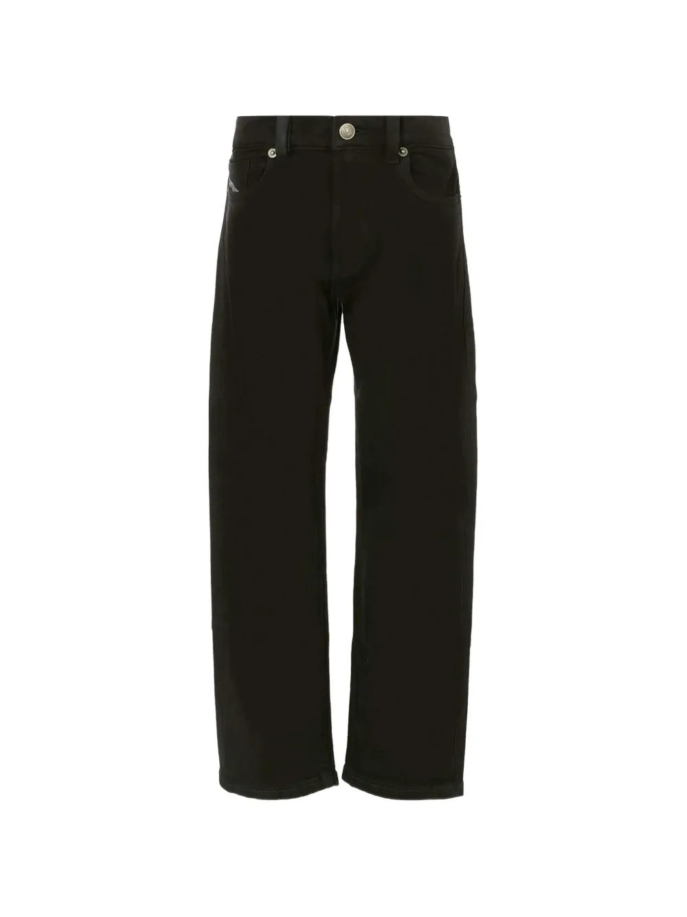 Diesel Kids Jeans dritti con applicazione logo - Nero