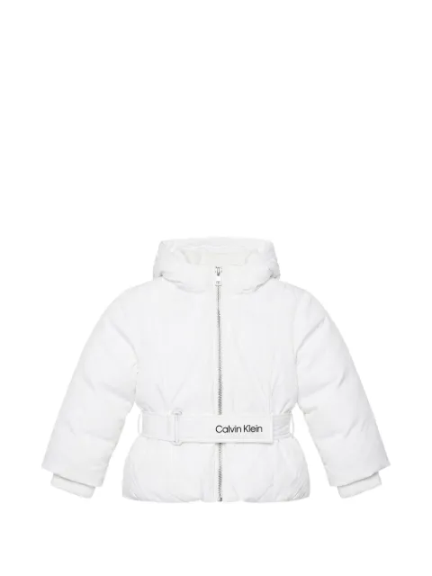 Calvin Klein Kids chamarra con capucha y cinturón