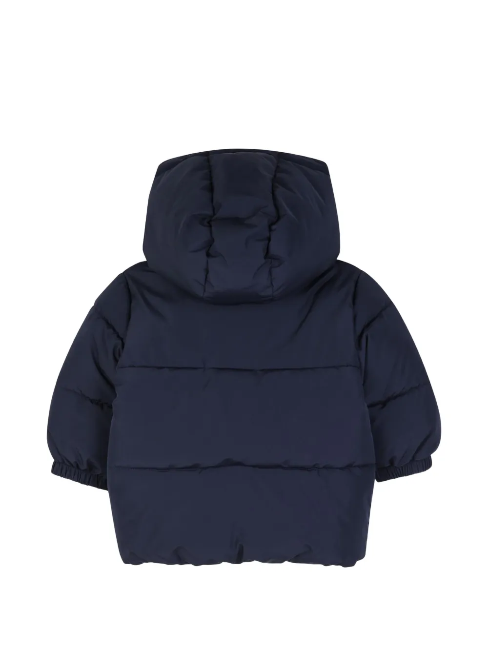 BOSS Kidswear logo-patch hooded jacket Blauw