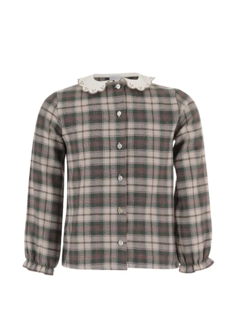 Nicoletta Fanna check-pattern scalloped-collar shirt
