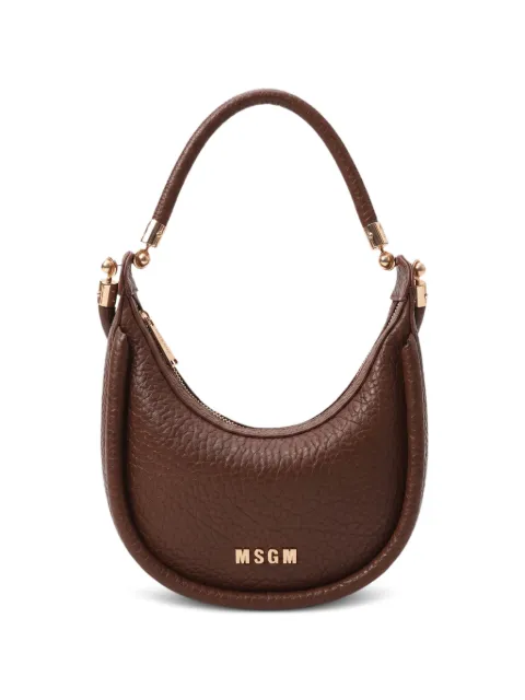 MSGM Kids sac porté épaule grainé à plaque logo