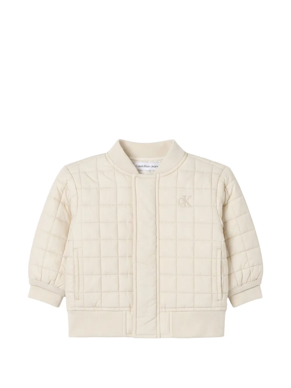 Calvin Klein Kids Giacca trapuntata con logo ricamato - Bianco