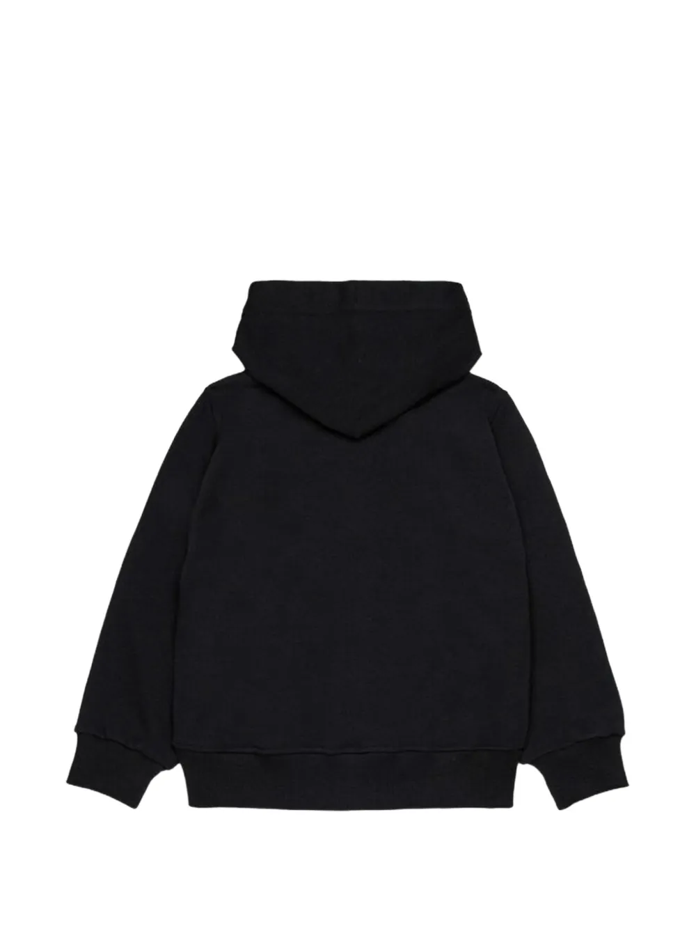 Diesel Kids Hoodie met logoprint en rits Zwart