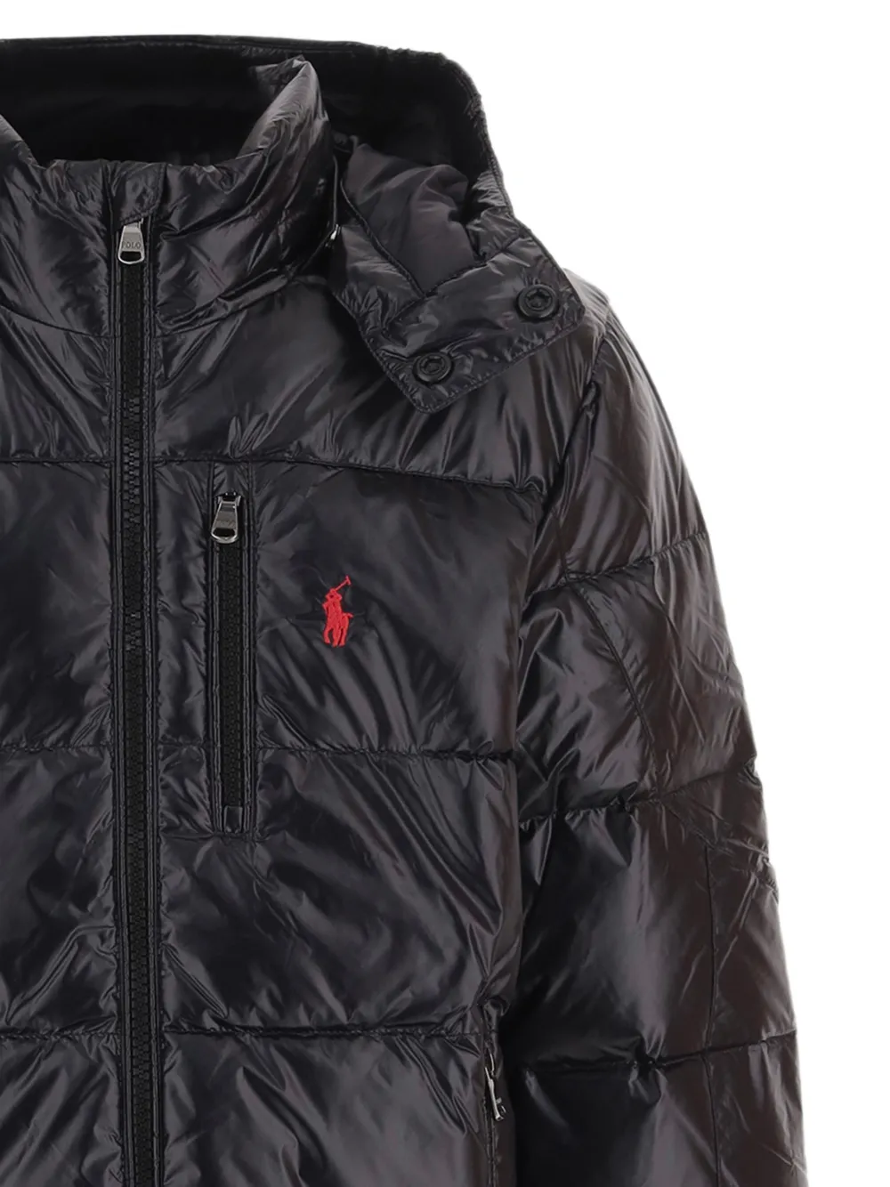 POLO RALPH LAUREN KIDS padded hooded jacket Zwart