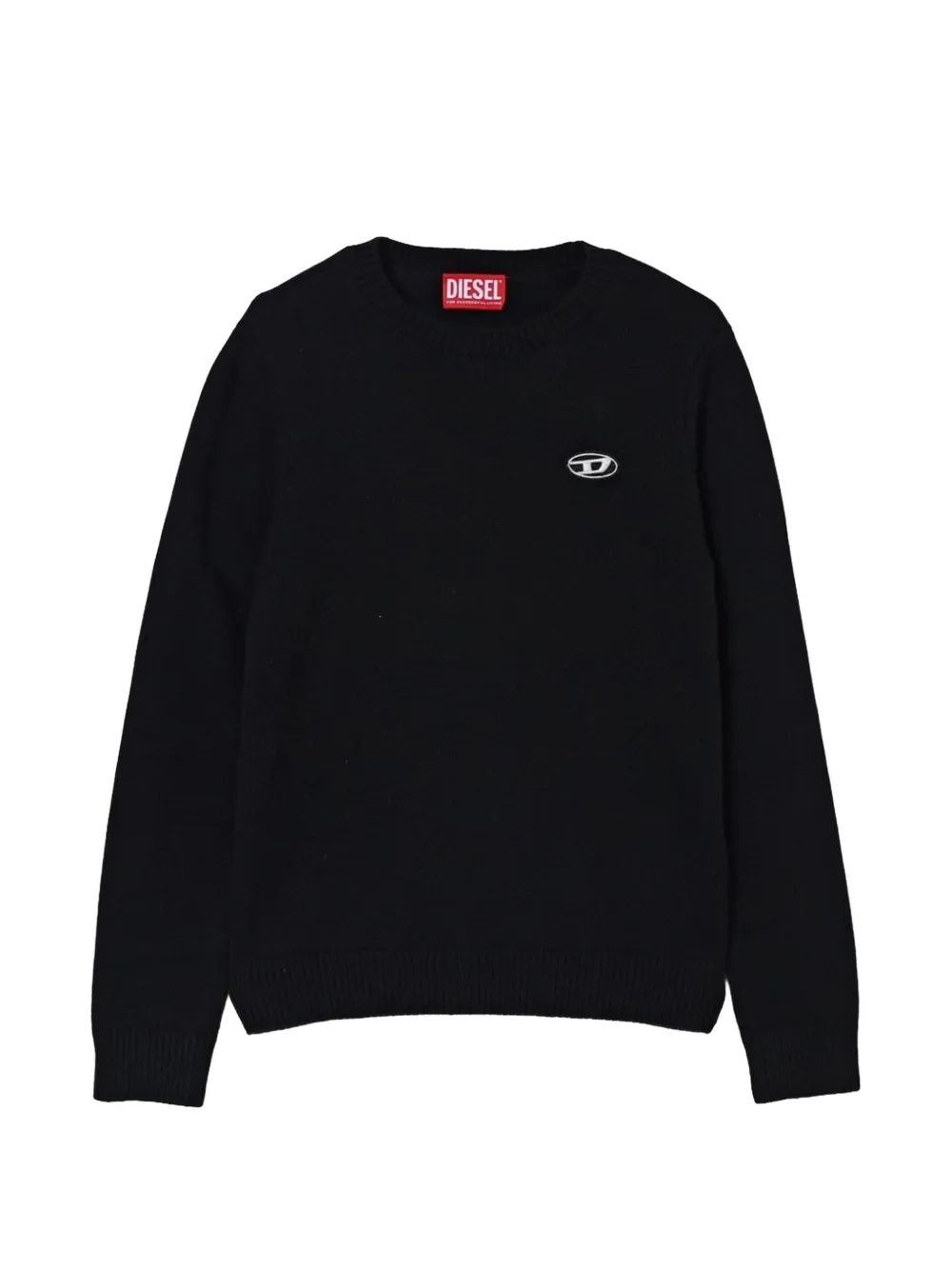Diesel Kids Maglione con applicazione logo - Nero