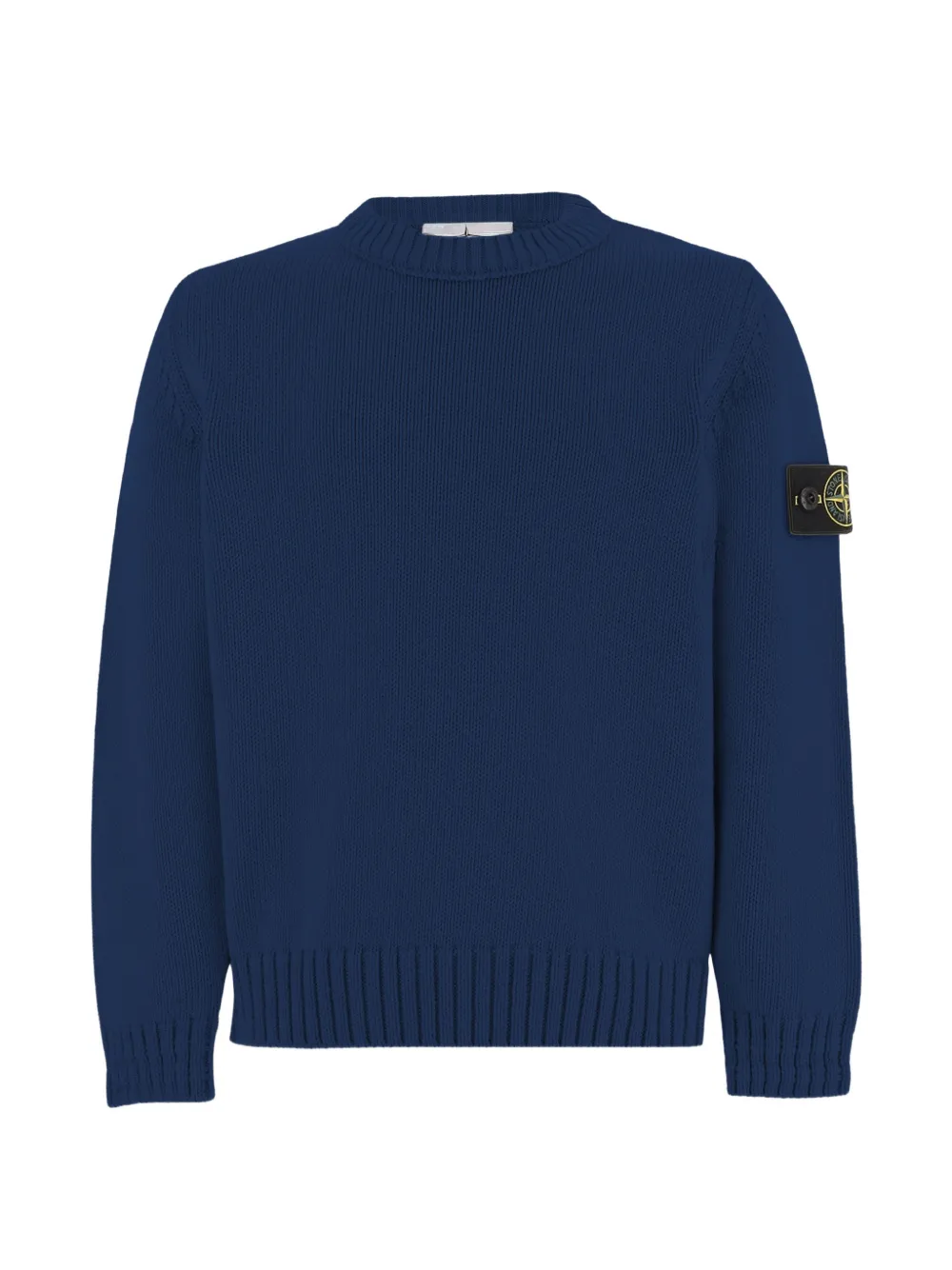Stone Island Junior logo-patch ribbed-knit sweater - Blu