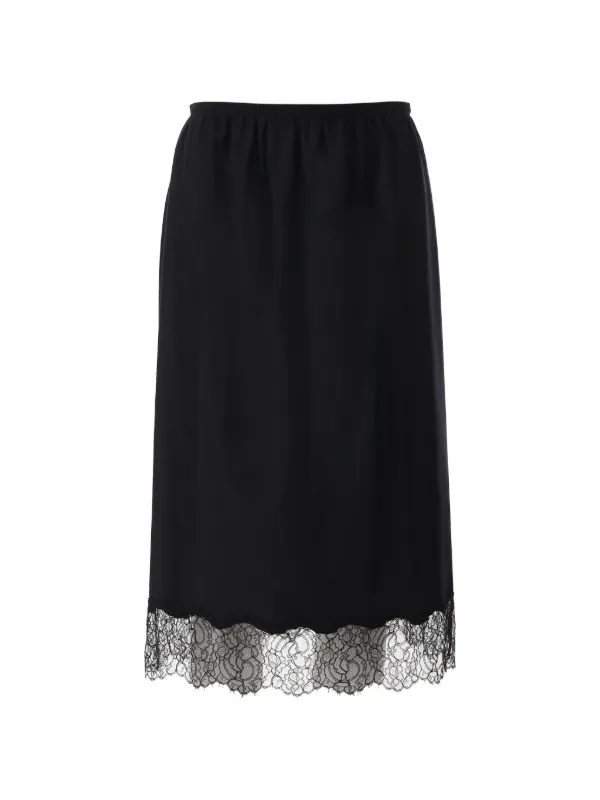 Carven Lace-trimmed Wool Skirt in Black