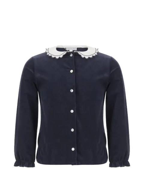 Nicoletta Fanna corduroy scalloped-collar shirt
