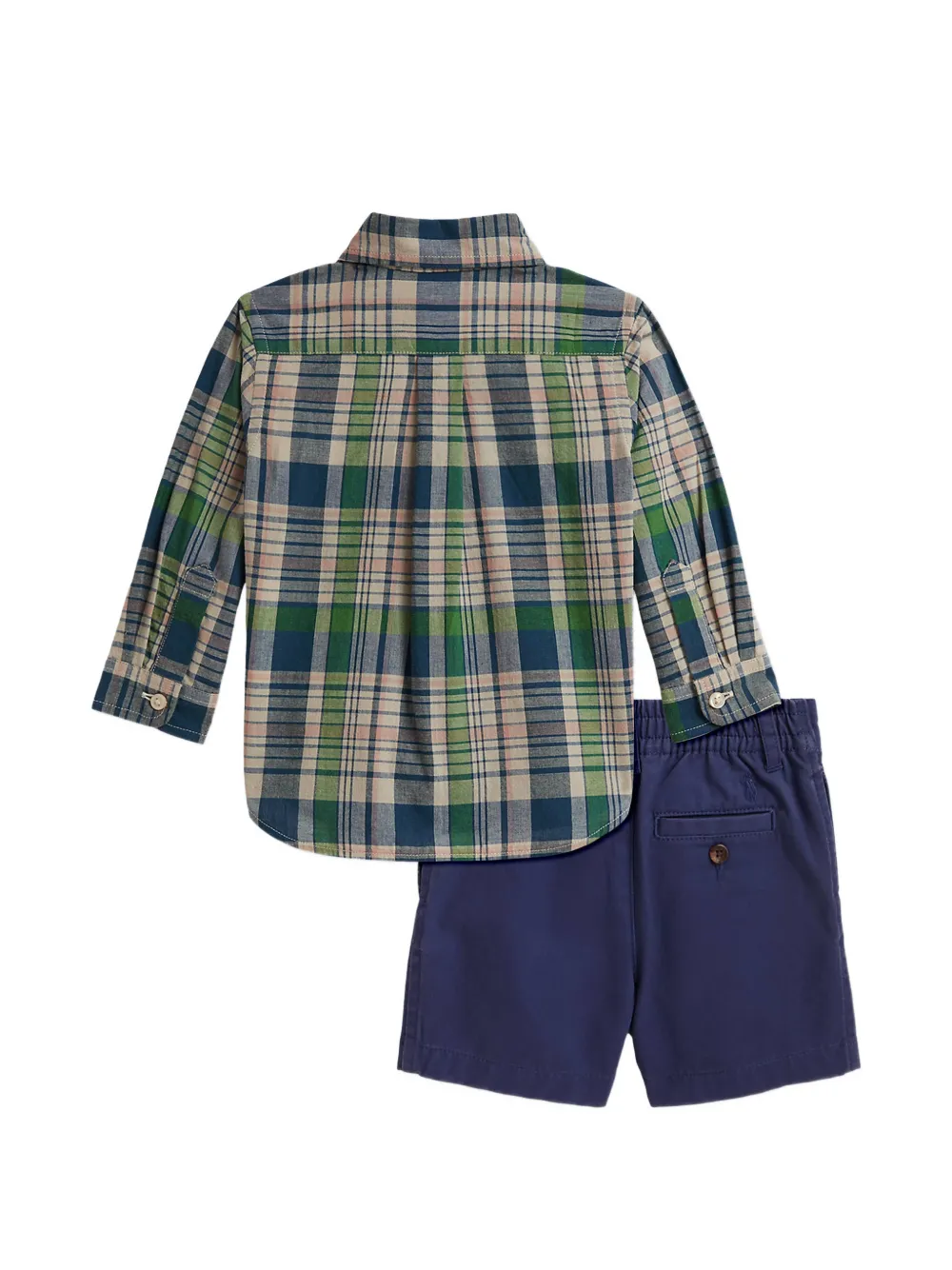 POLO RALPH LAUREN KIDS Tweedelig geruit shortsset Blauw