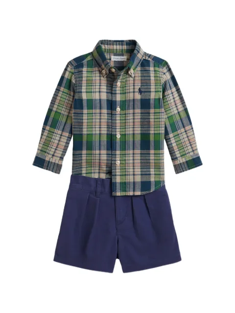 POLO RALPH LAUREN KIDS check-pattern shorts set (set of two)
