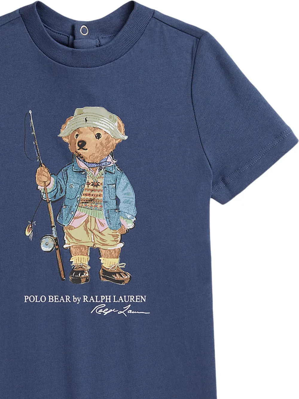 POLO RALPH LAUREN KIDS Polo Bear cotton romper Blauw