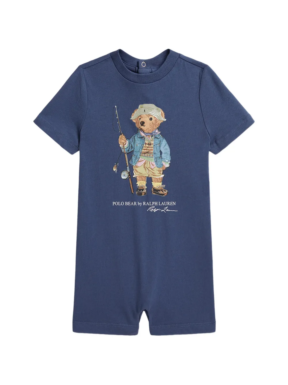 POLO RALPH LAUREN KIDS Polo Bear cotton romper - Blu