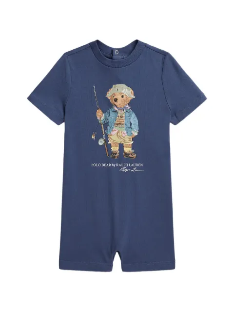 POLO RALPH LAUREN KIDS Polo Bear cotton romper
