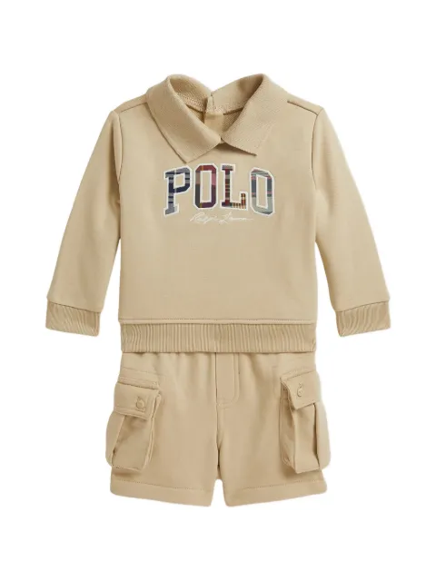 POLO RALPH LAUREN KIDS logo-patch cargo shorts set (set of two)