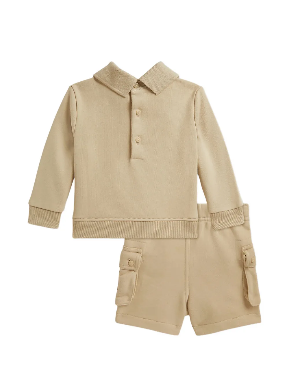 POLO RALPH LAUREN KIDS logo-patch cargo shorts set (set of two) Beige