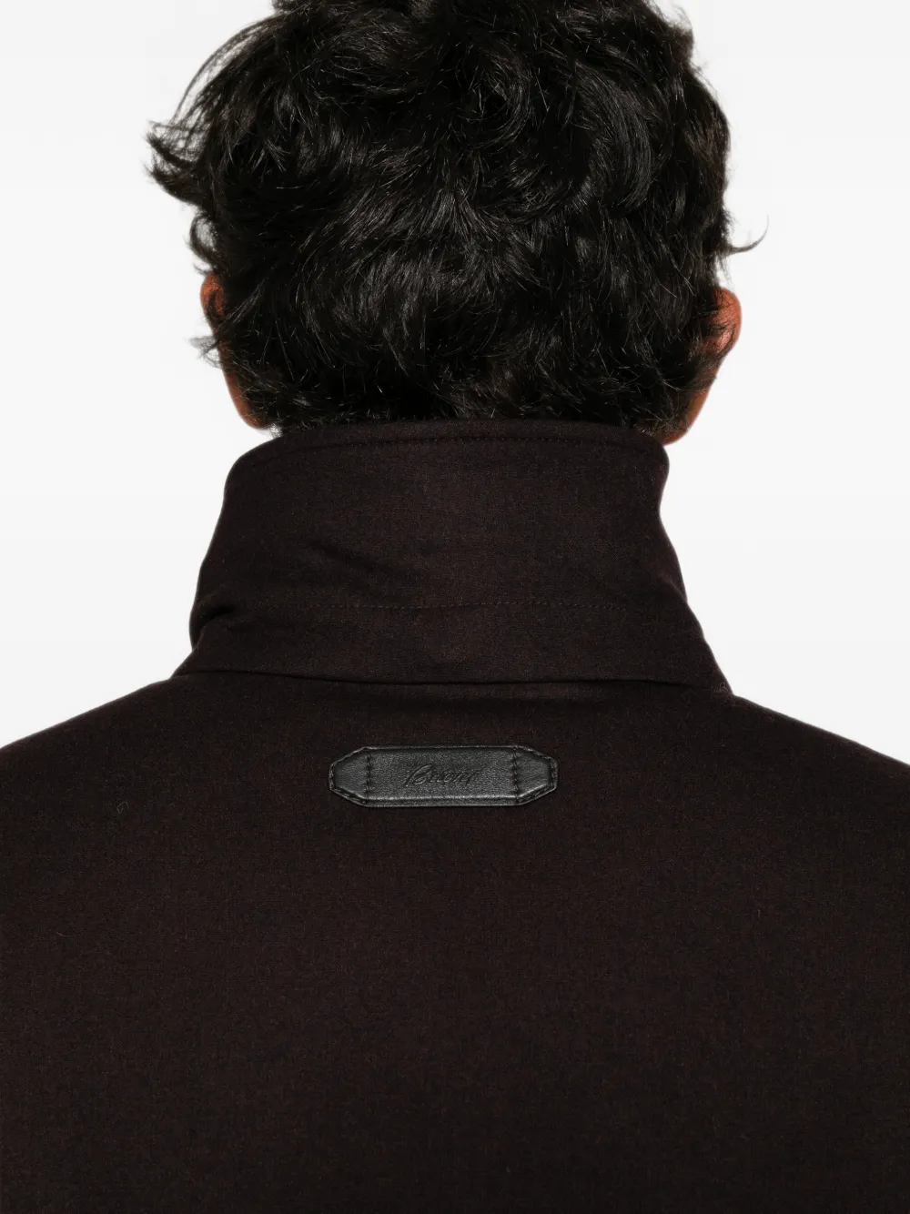 Brioni high-neck zip-up jacket Rood