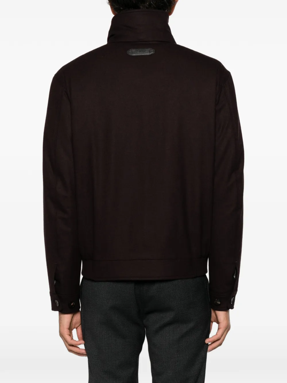 Brioni high-neck zip-up jacket Rood