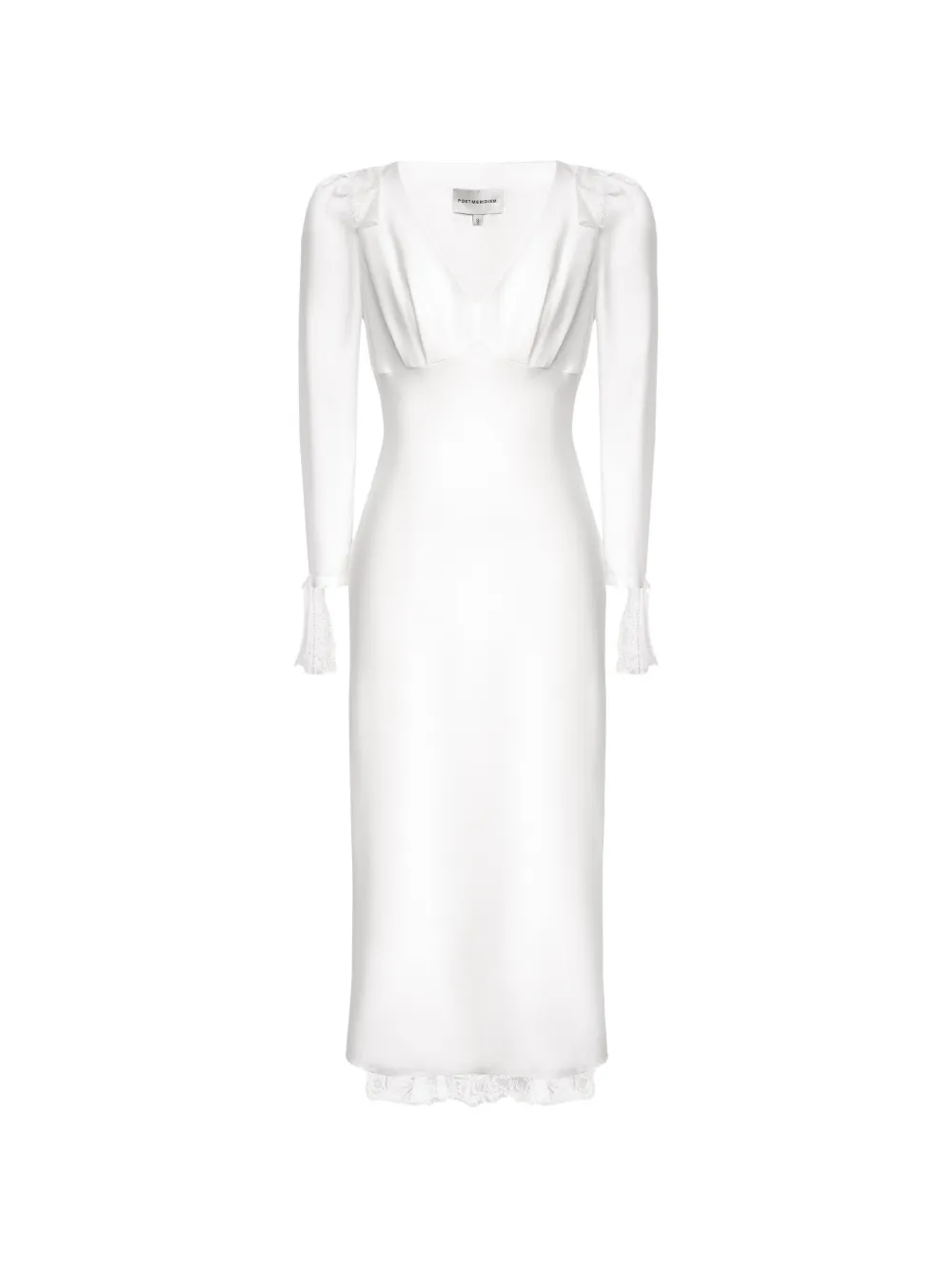 POST MERIDIEM lace-trim fitted midi dress