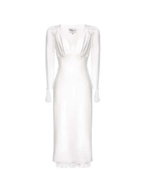 POST MERIDIEM lace-trim fitted midi dress