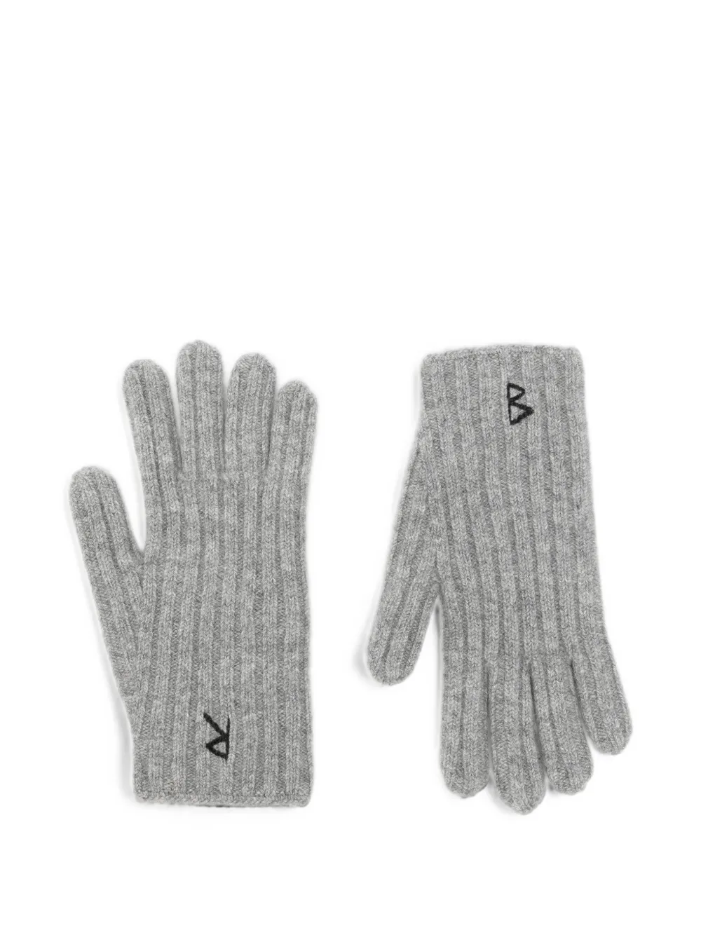 Ruslan Baginskiy ribbed embroidered gloves - Grigio