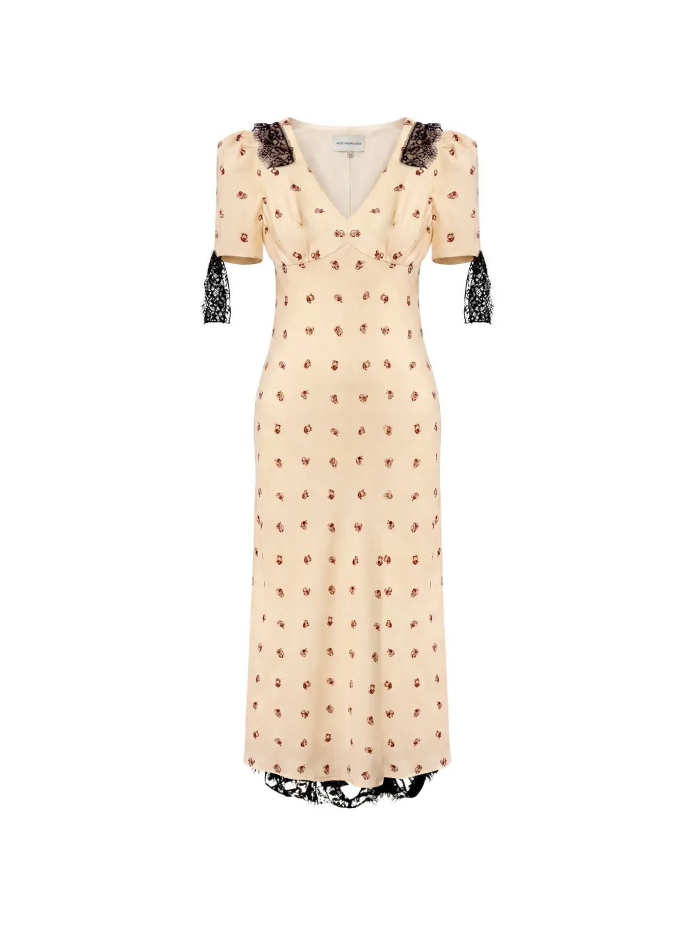 POST MERIDIEM lace-trim floral-print midi dress