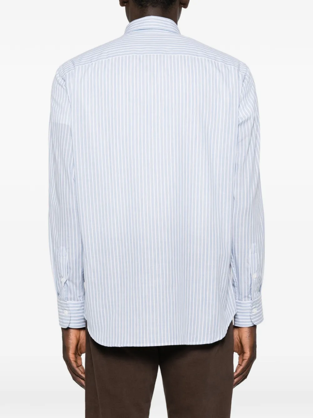 Brioni Hidden gestreept overhemd met lange mouwen Blauw