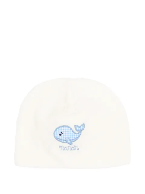 NANAN whale-patch beanie hat
