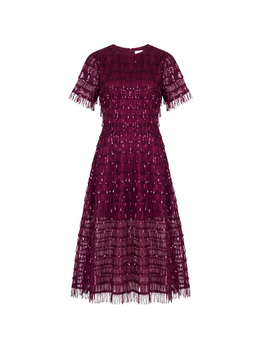 POST MERIDIEM sequin-embellished fringed midi dress