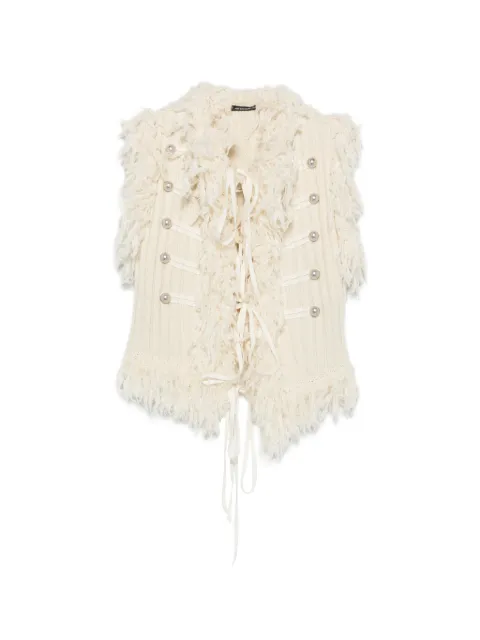 Ann Demeulemeester fringed military-style gilet
