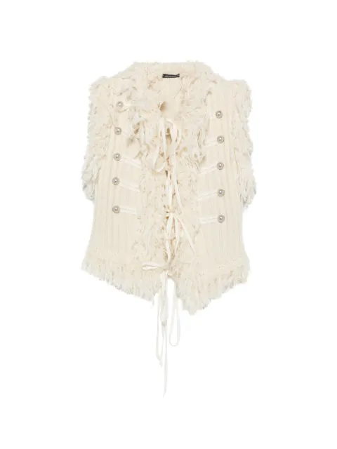 Ann Demeulemeester fringed military-style gilet