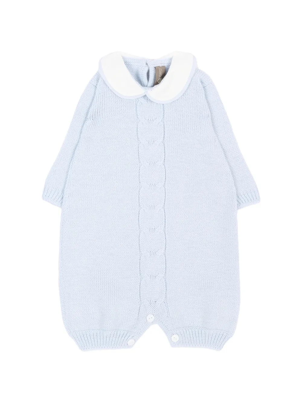 Little Bear cable-knit peter pan collar romper - Blu