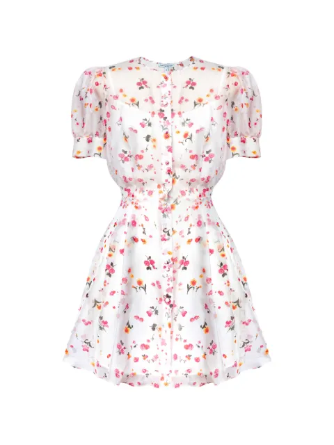 POST MERIDIEM floral-print silk mini dress