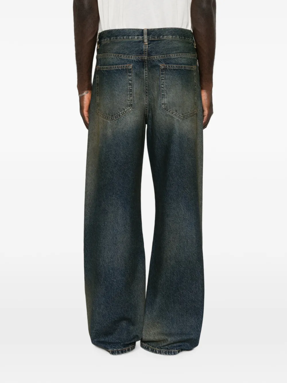 Ann Demeulemeester faded wide-leg jeans Blauw