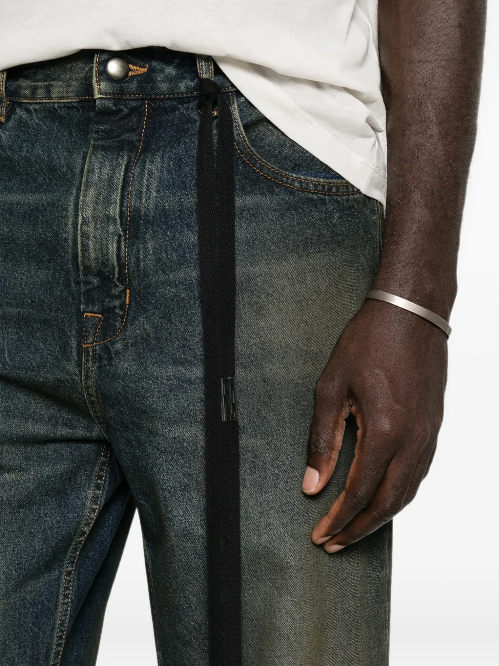 Ann Demeulemeester faded wide-leg jeans Blauw
