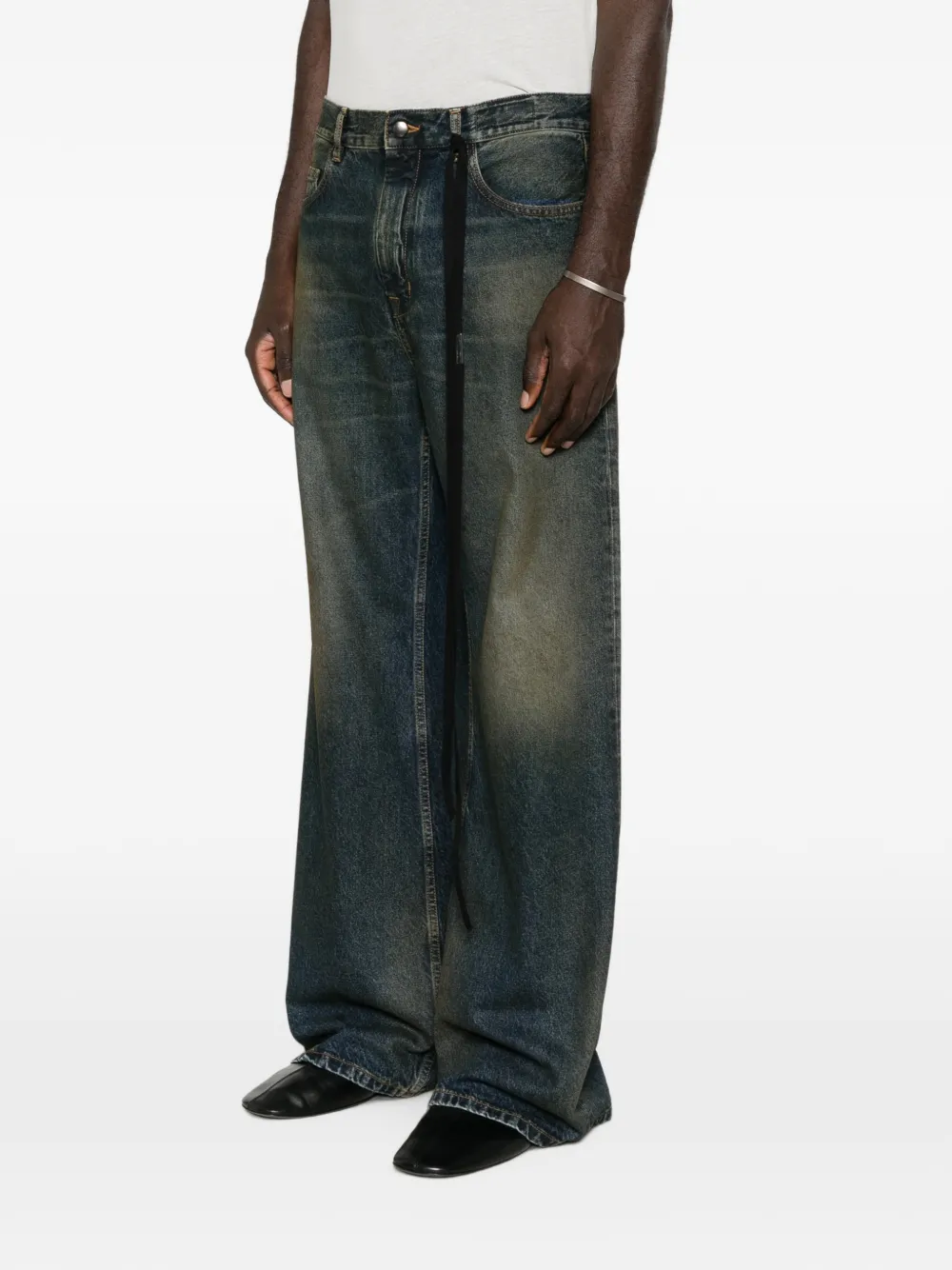 Ann Demeulemeester faded wide-leg jeans Blauw
