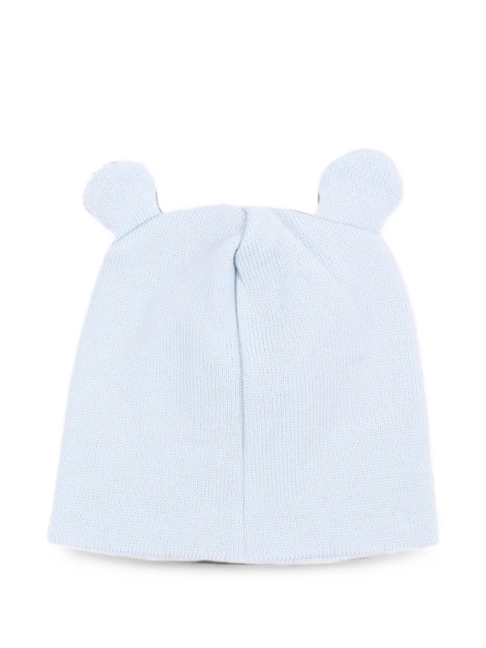 Little Bear ear-detail knitted beanie hat - Blu