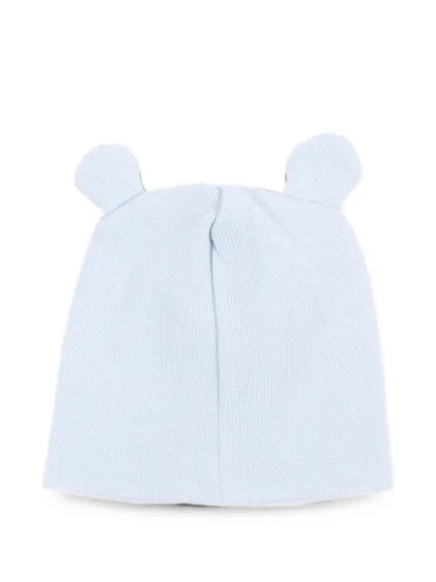 Little Bear ear-detail knitted beanie hat