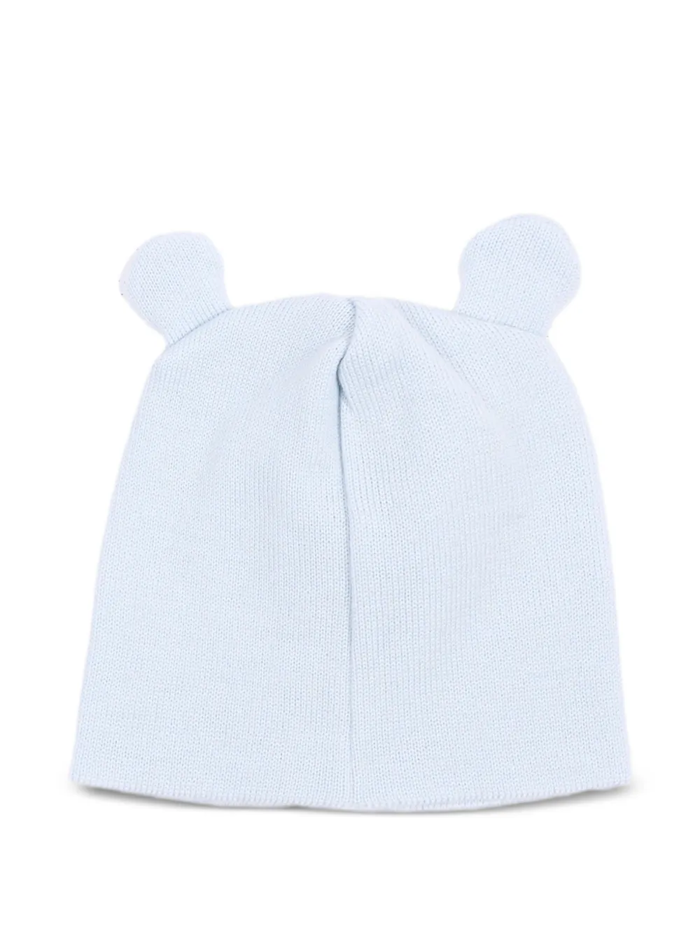 Little Bear ear-detail knitted beanie hat - Blu