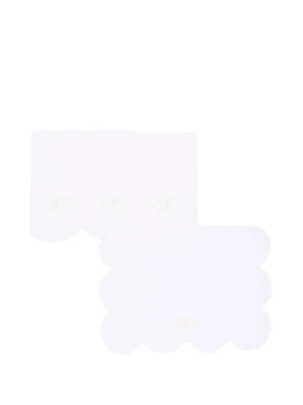 Mariella Ferrari bow-embroidered scalloped-edge sheets - Bianco