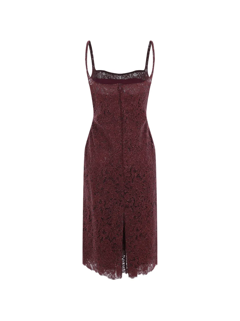 Ermanno Scervino rebrodé-lace scalloped-hem midi dress Rood