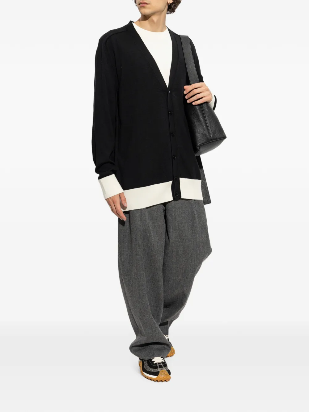 AMI Paris Vest met colourblocking Zwart