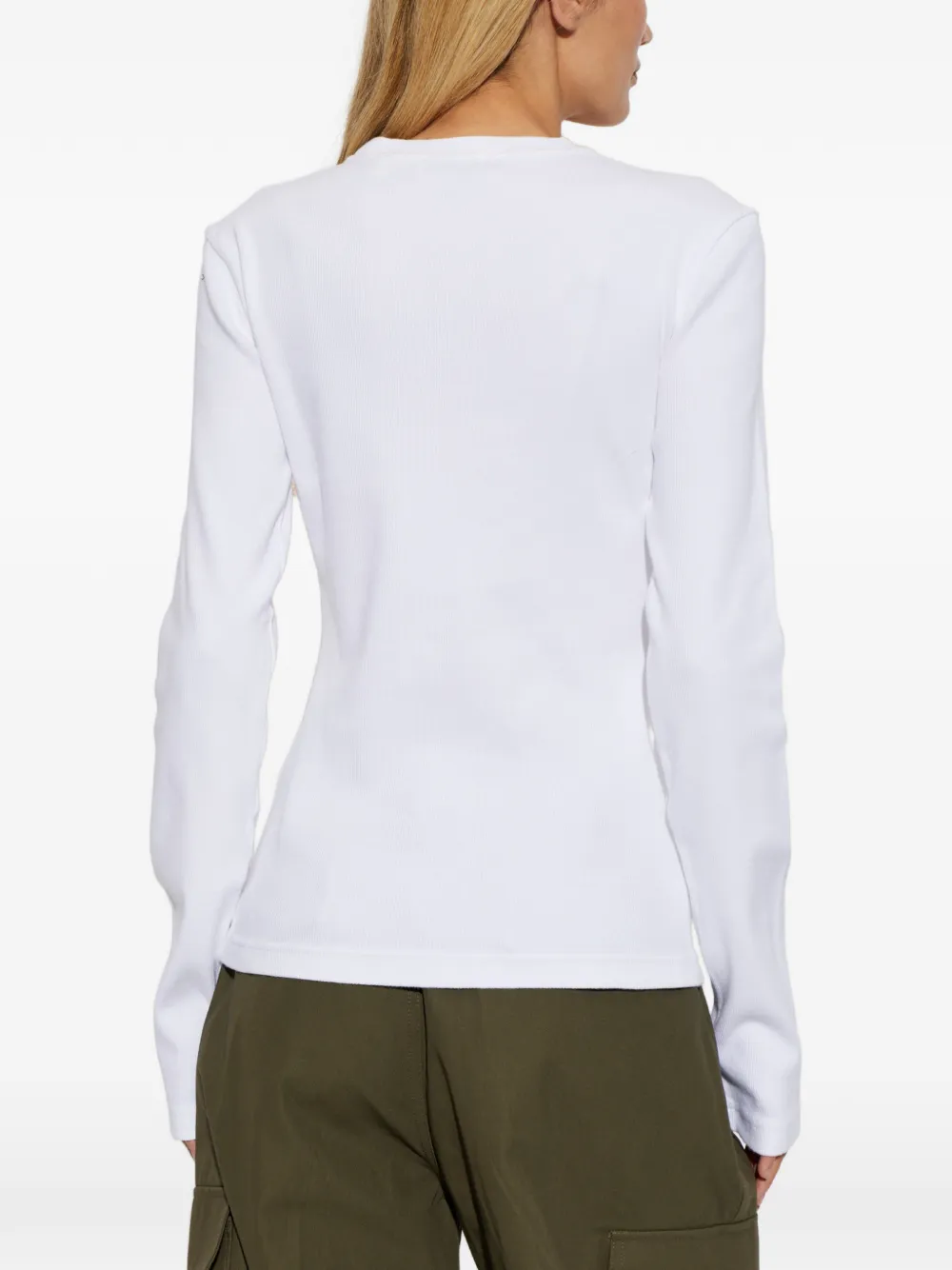 Off-White Geribbelde top met geborduurd logo Wit