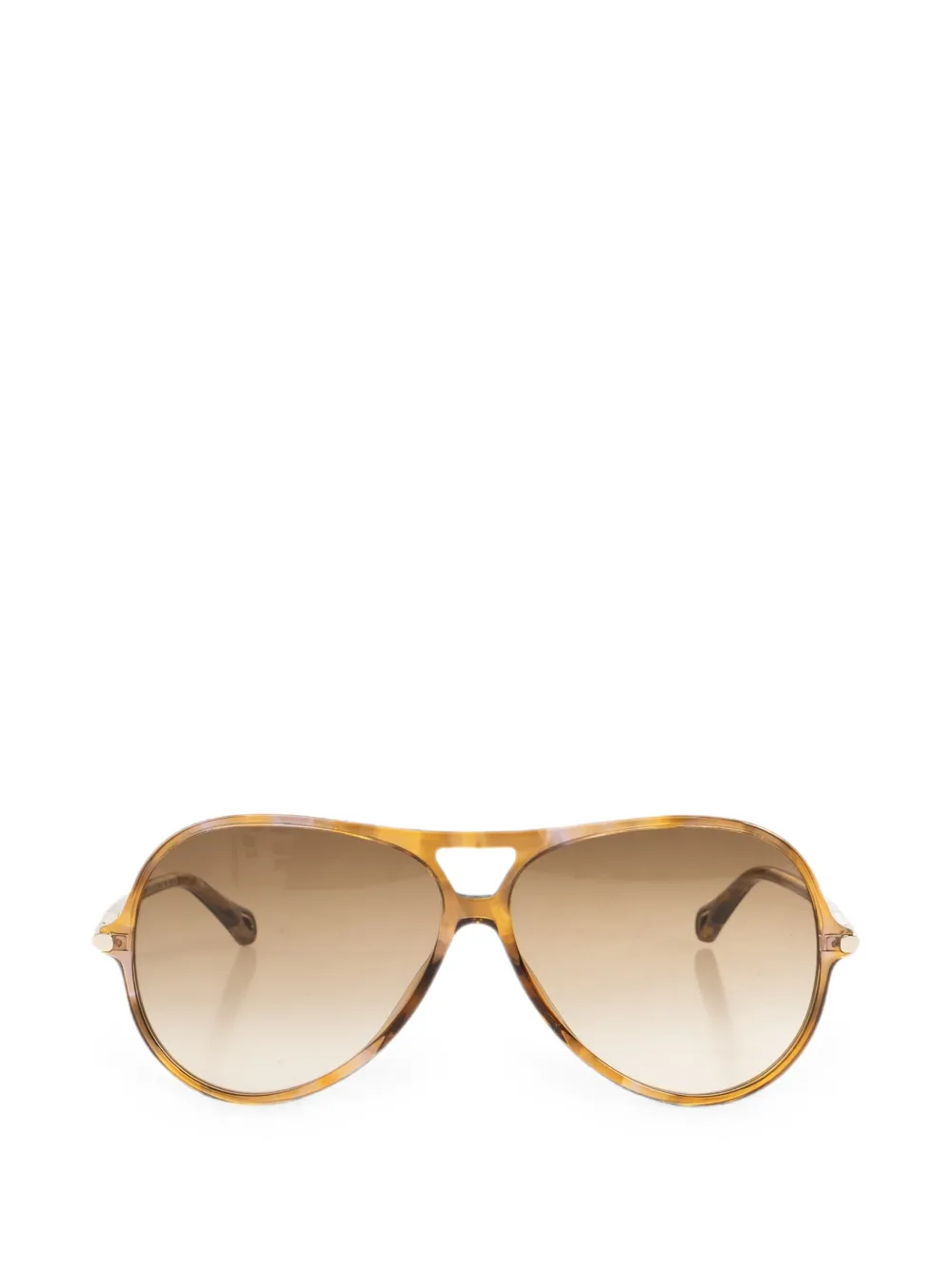 Chloé tortoiseshell-effect pilot-frame sunglasses - Braun
