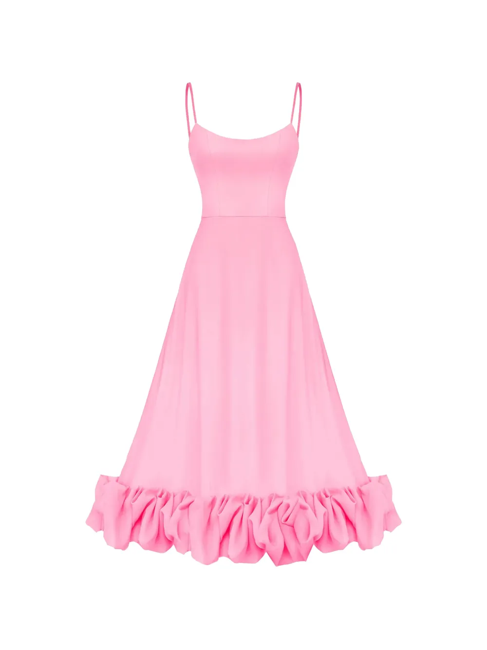 POST MERIDIEM scoop-neck flounce-hem midi dress