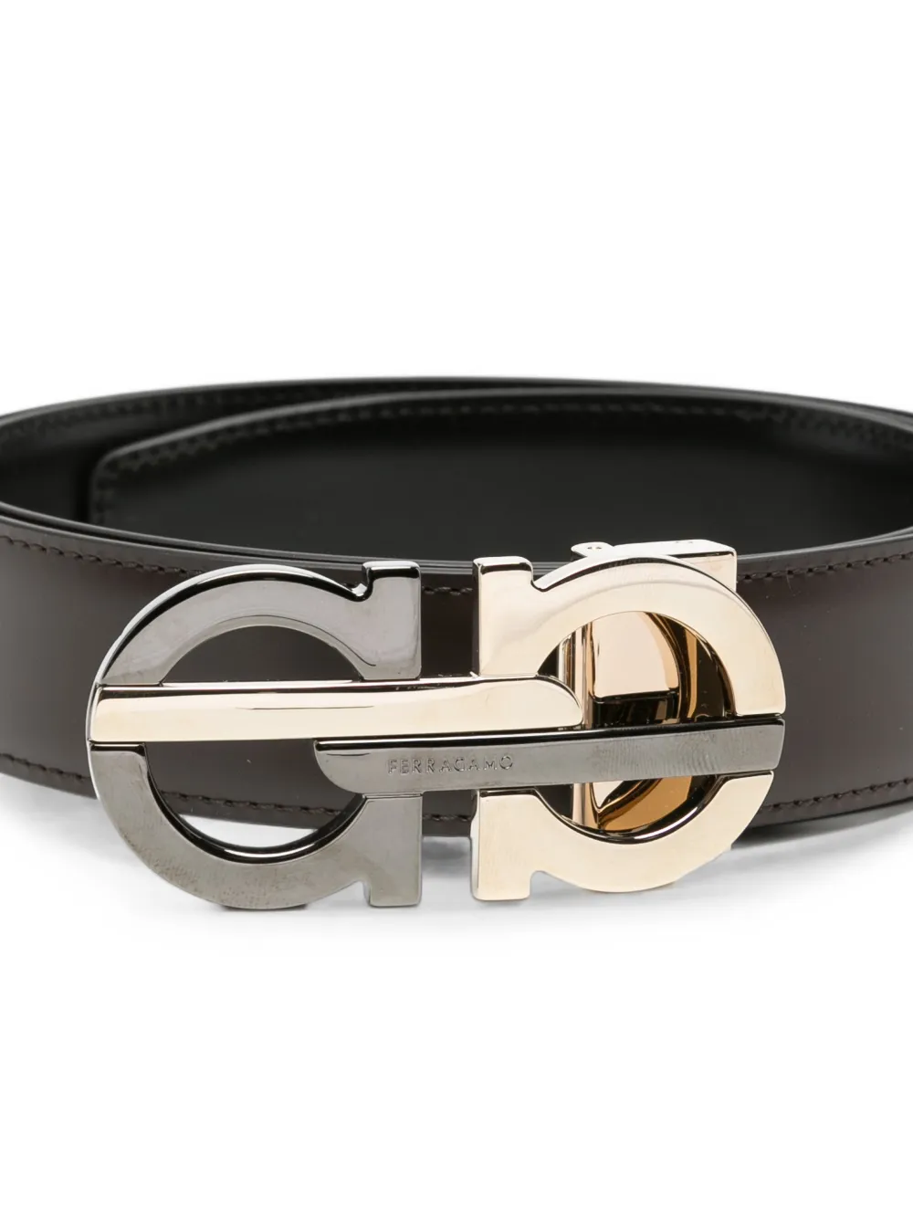 Ferragamo Riem met gancini-gesp Bruin