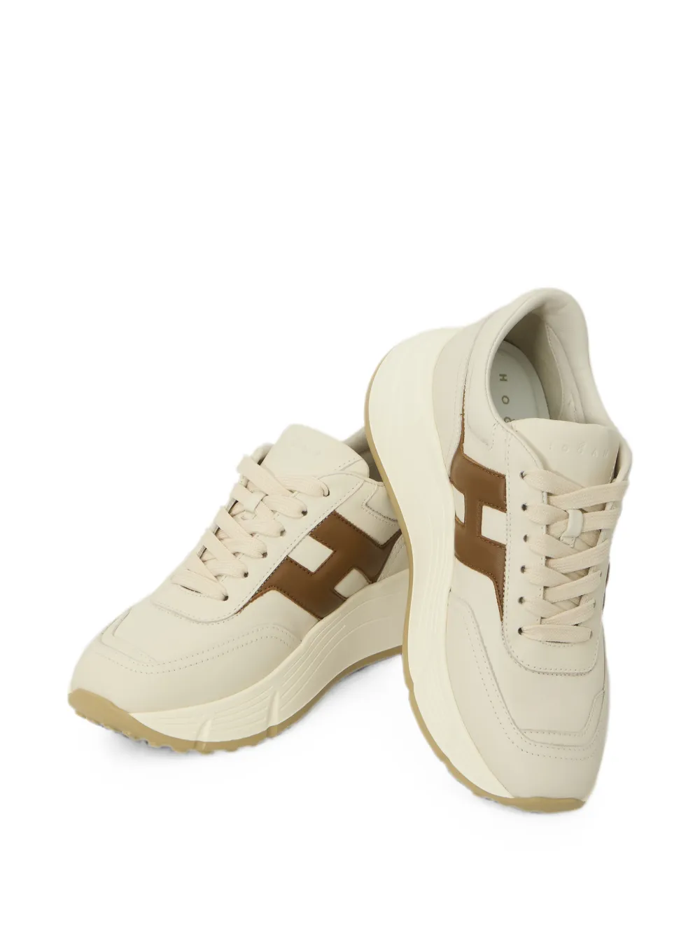 Hogan H641 logo-patch sneakers Beige