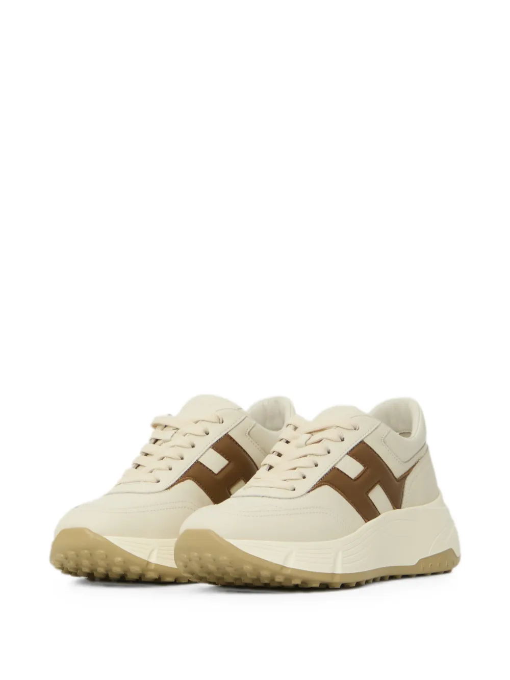 Hogan H641 logo-patch sneakers Beige